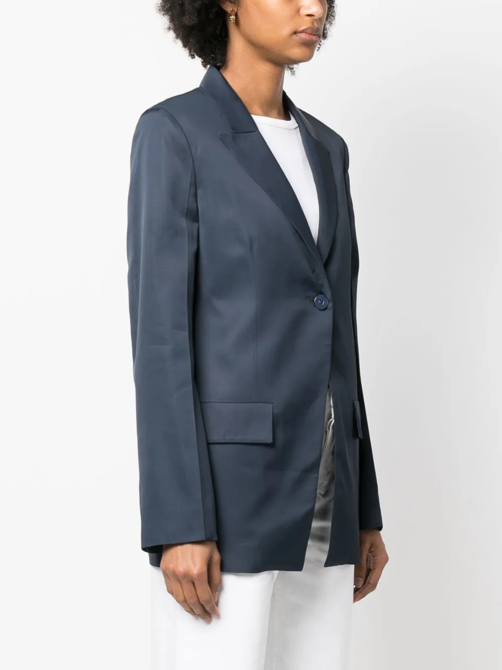 Jil Sander Single-breasted Blazer In Blue