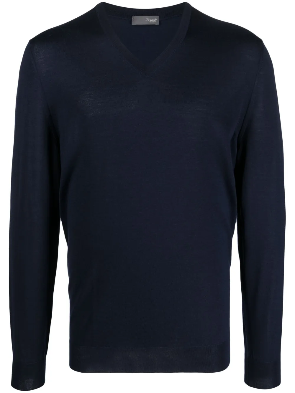 Drumohr V-neck Knitted Jumper In Blue