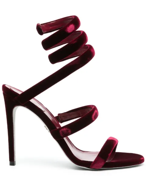 René Caovilla Cleo 110mm velvet-finish sandals 