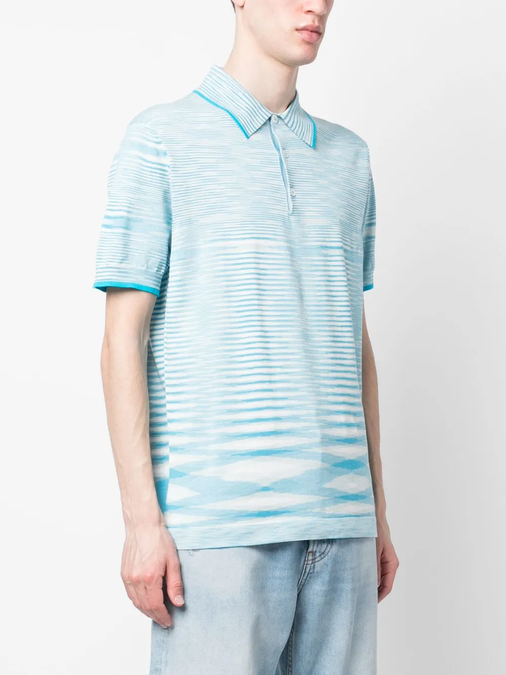 Missoni Gebreid poloshirt Blauw