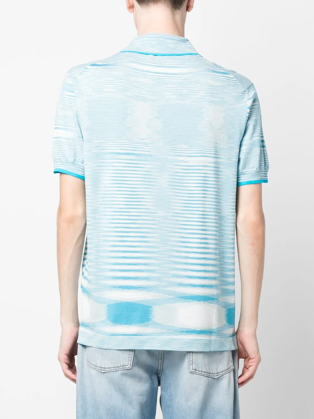 Missoni Gebreid poloshirt Blauw