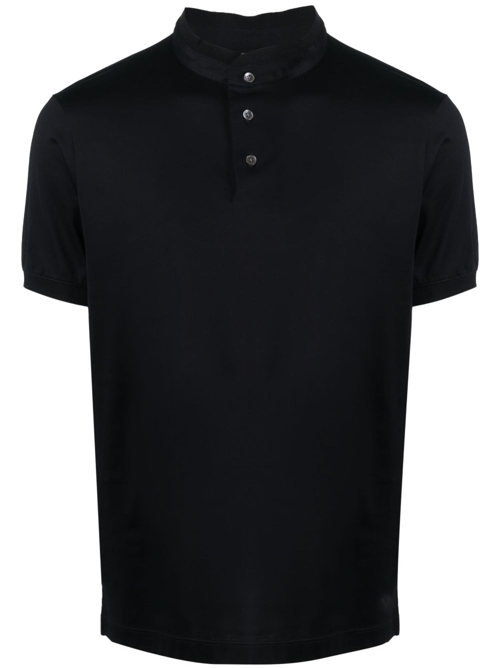 Emporio Armani Cotton Logo-print Polo Shirt In Black