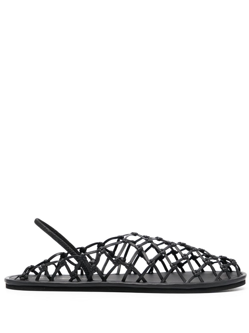 Emporio Armani Knot-detail Leather Sandals In Black