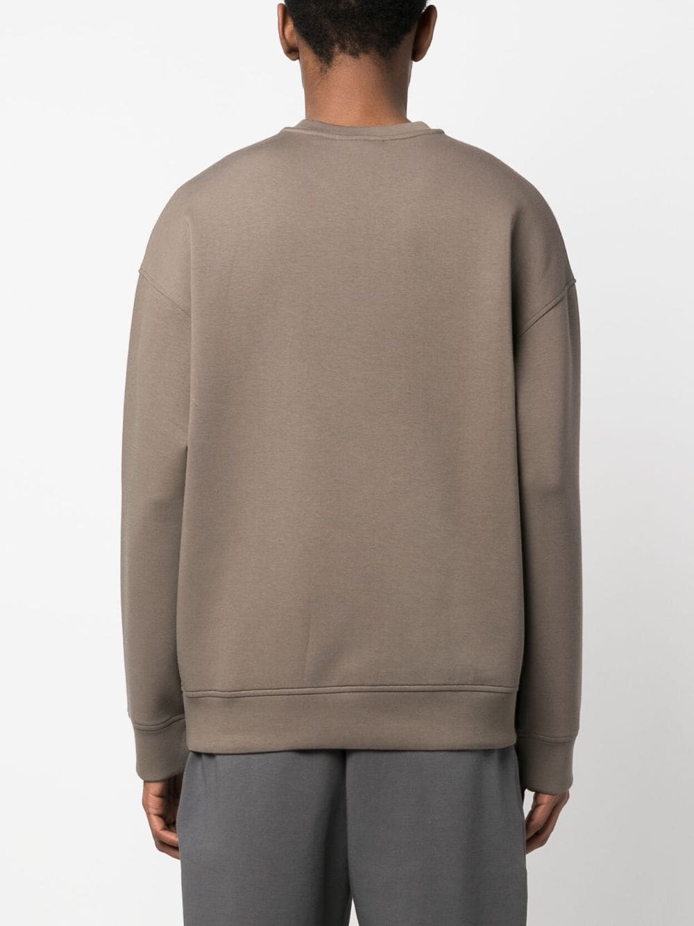 Shop Emporio Armani Graphic-print Crew-neck Sweatshirt In Brown