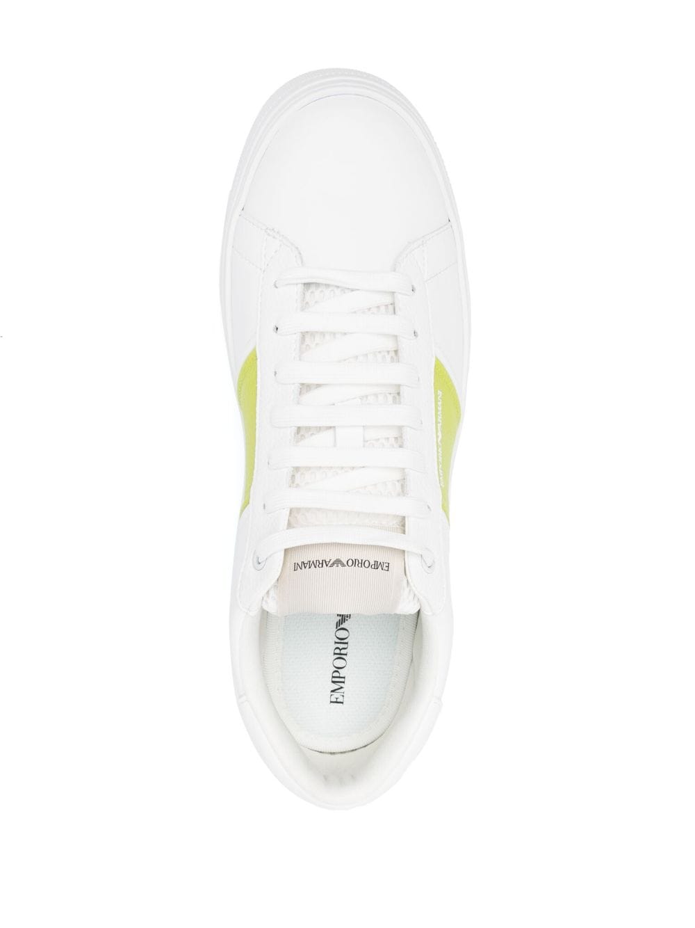 Shop Emporio Armani Logo-print Low-top Leather Sneakers In White