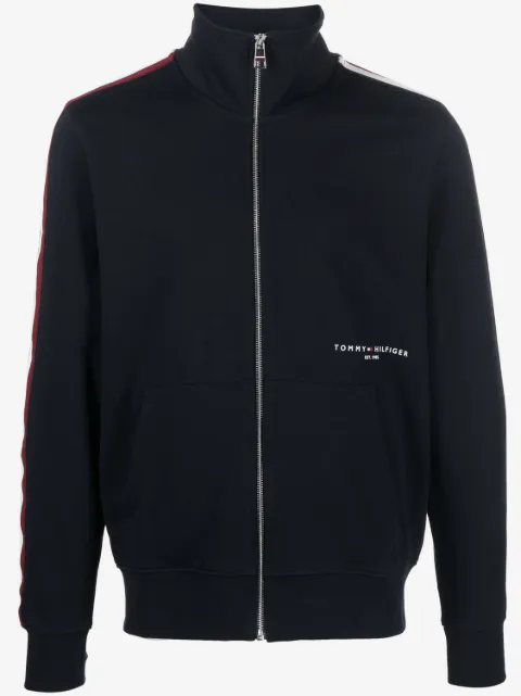 Tommy Hilfiger logo-print cotton bomber jacket