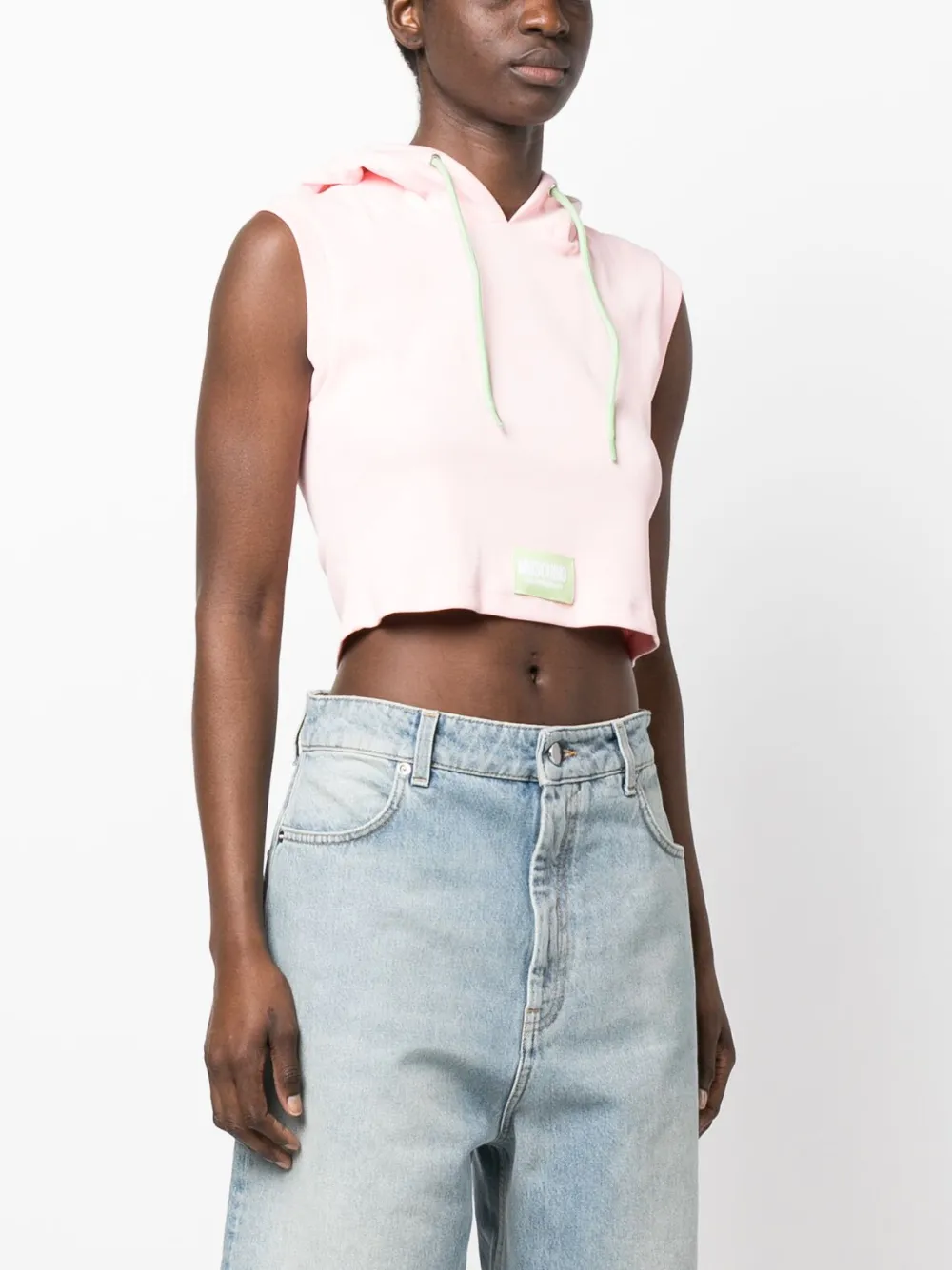 Cropped sleeveless hoodie sales