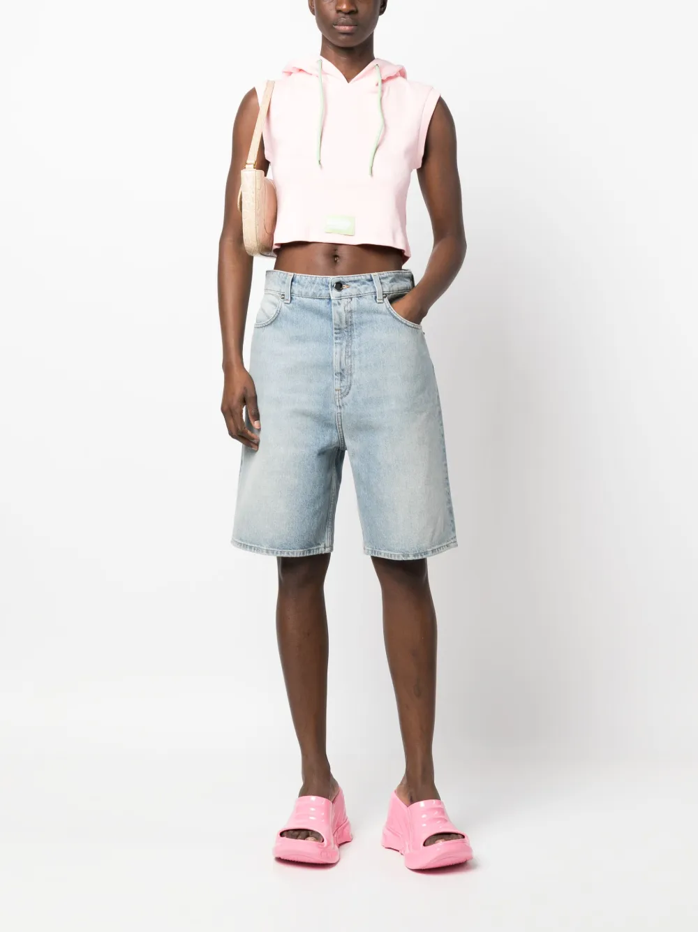 Moschino Mouwloze hoodie - Roze