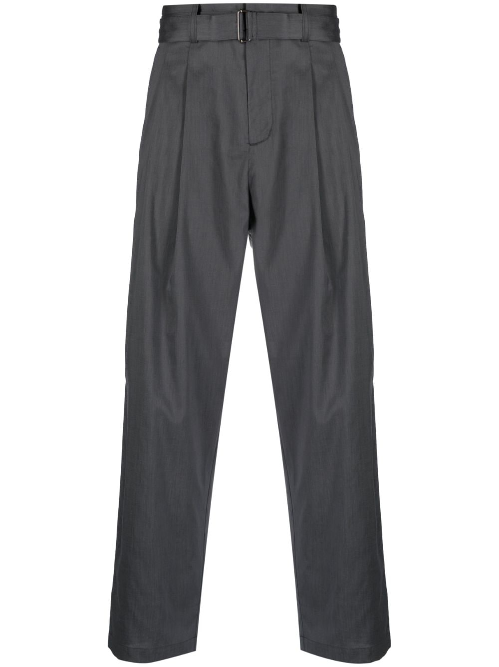 Attachment Lined Straight-leg Trousers In Grey