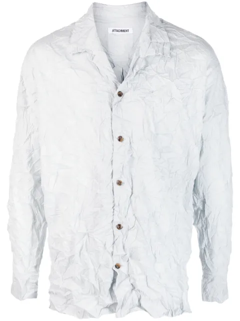 Attachment crease-effect long-sleeve shirt