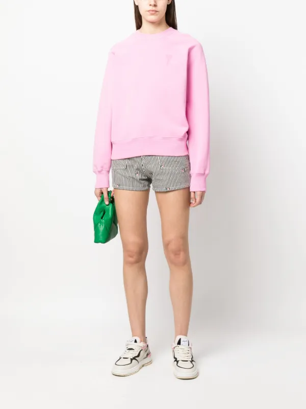 Kenzo Striped Embroidered high-waisted Shorts | White | FARFETCH ZA