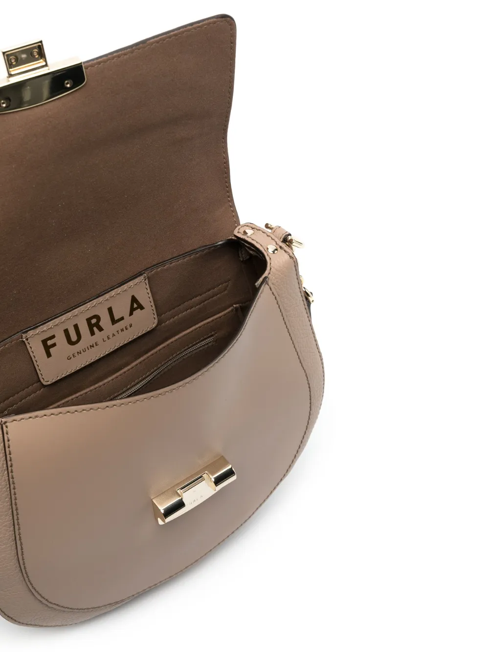 Furla Club Leather Cross Body Bag In Braun ModeSens