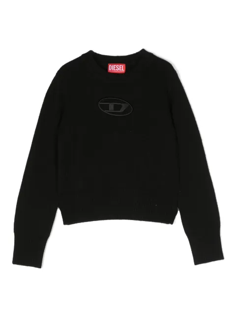 Diesel Kids 로고 자수 스웨터