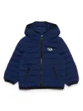 Diesel Kids logo-patch padded jacket - Blue