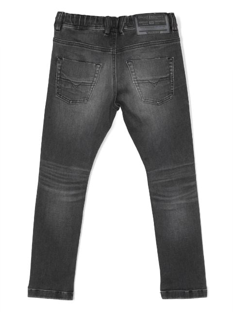 slim-fit stonewashed jeans