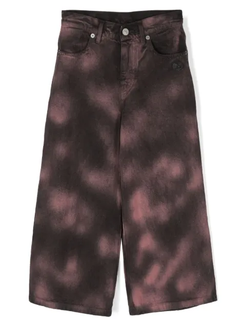 Diesel Kids logo-embellished bleach-wash jeans