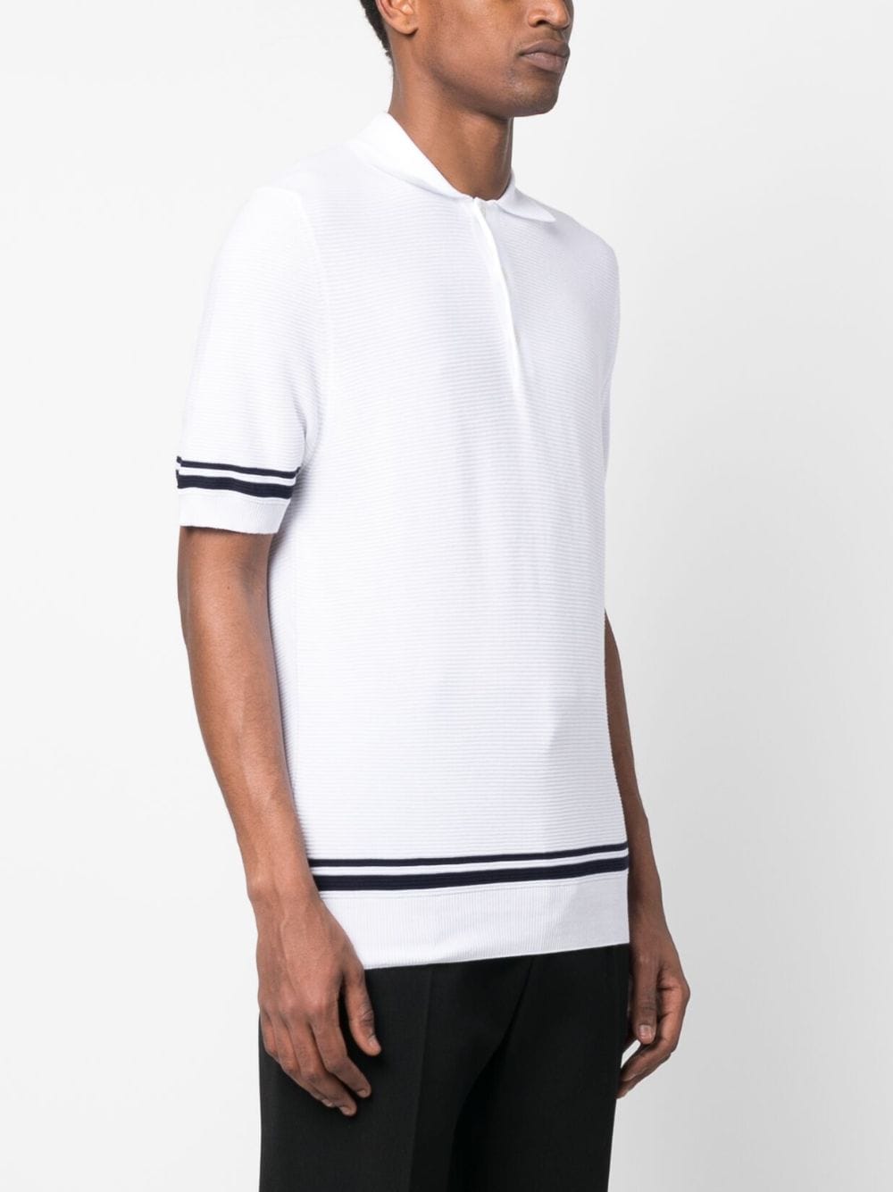 Shop Canali Short-sleeve Cotton Polo In Weiss