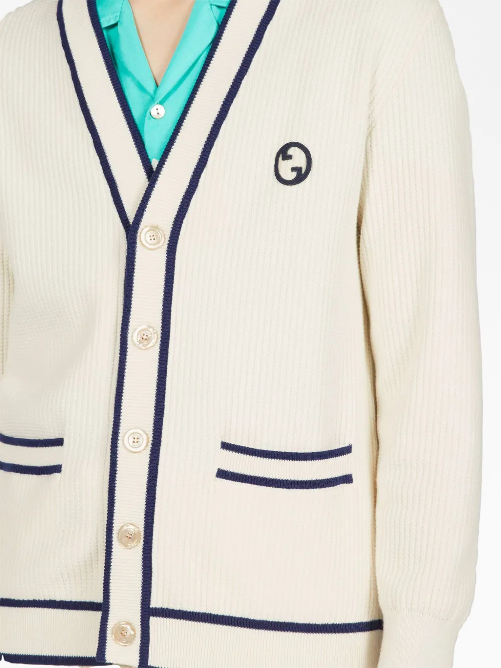 Gucci GG logo-patch cotton-wool Cardigan - Farfetch