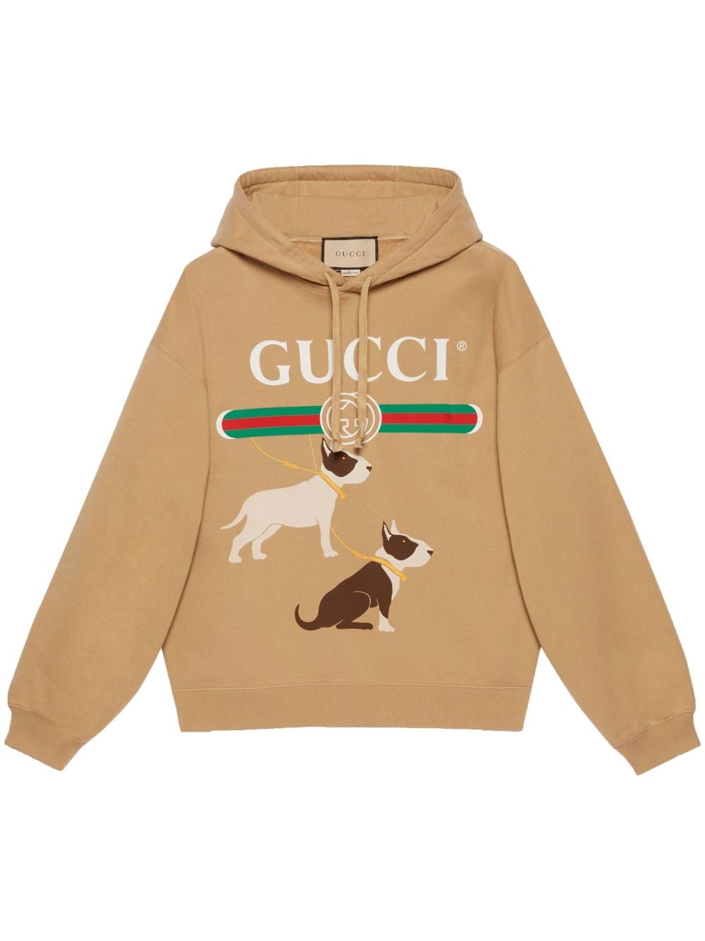 Shop Gucci Gg-logo Print Cotton Sweatshirt In Nude