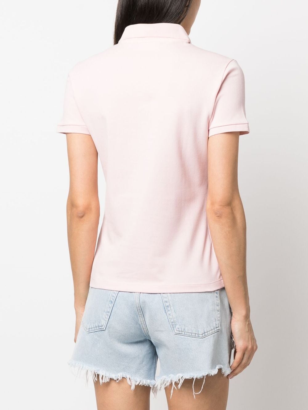 Shop Lacoste Logo-appliqué Cotton Polo Shirt In Rosa