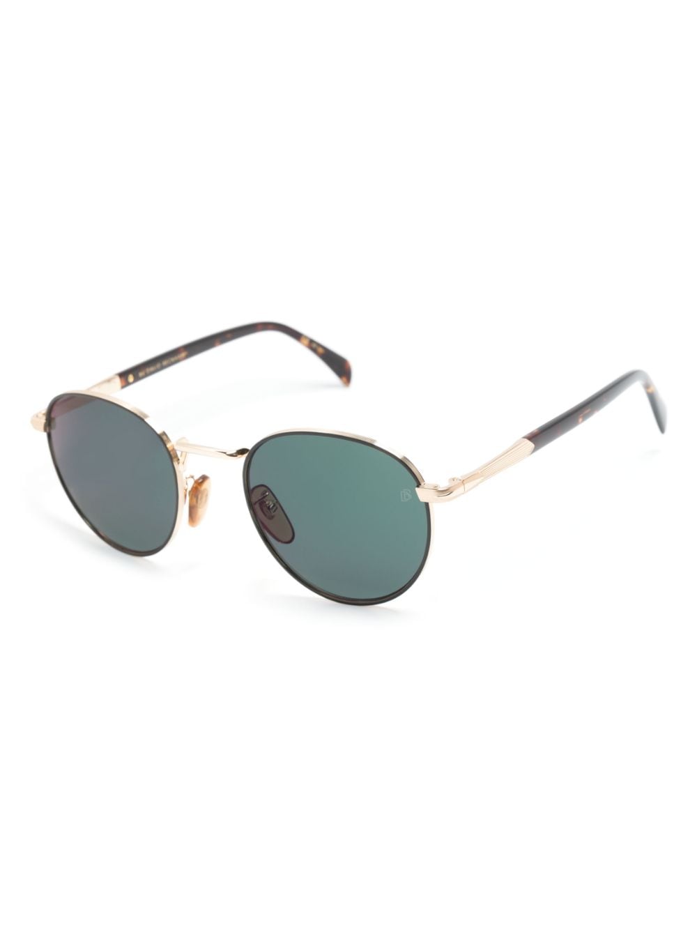 Shop Eyewear By David Beckham Round-frame Tortoiseshell Sunglasses In Gold