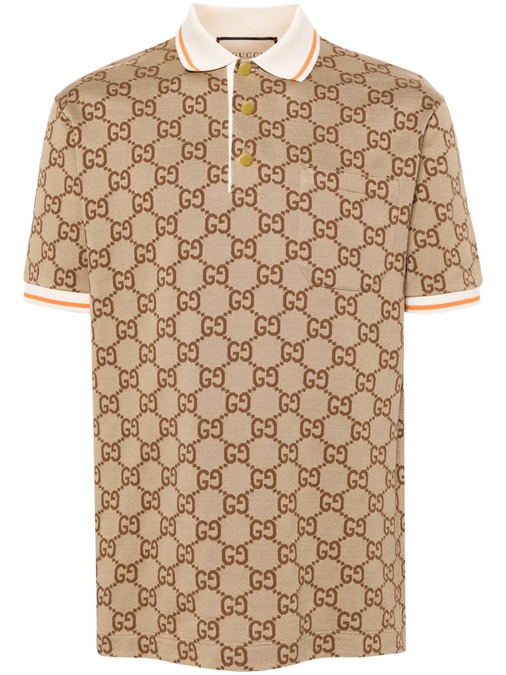 Image 1 of Gucci GG-jacquard piqué polo shirt