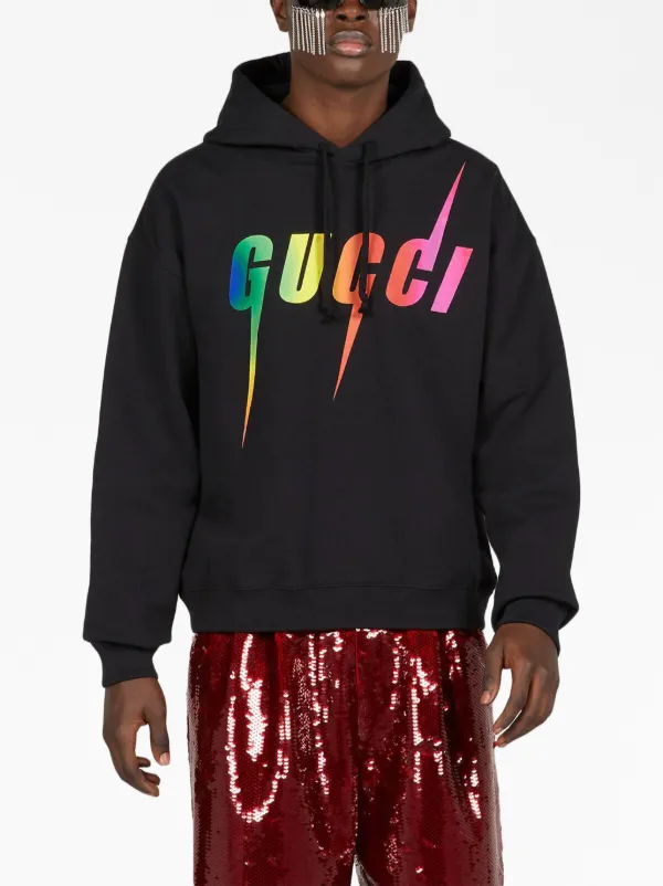 Gucci Logo Print Hoodie - Farfetch