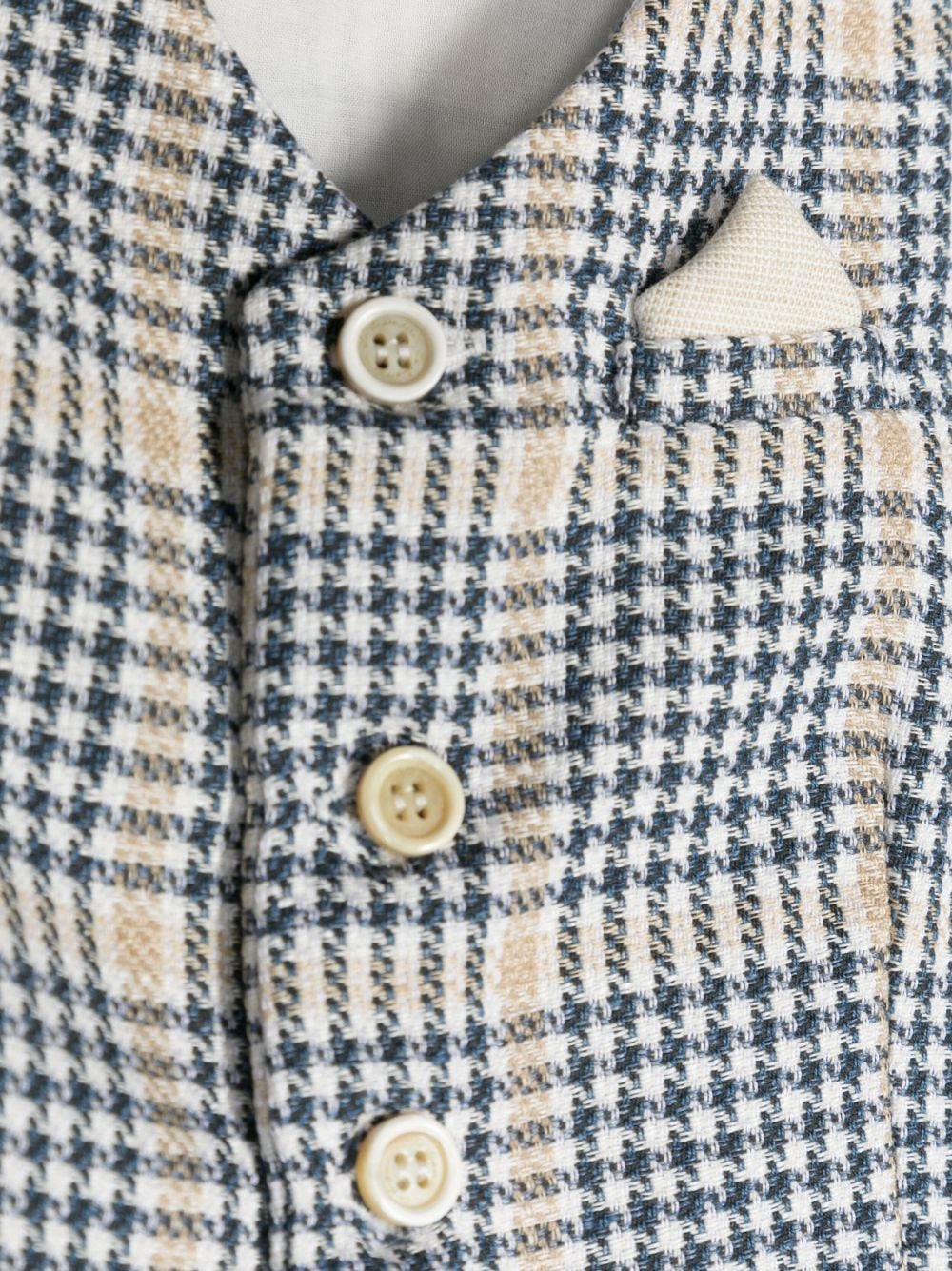 Shop La Stupenderia Check-print Button-up Waistcoat In Blue