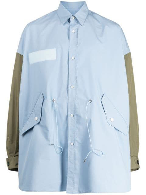 Fumito Ganryu chemise bicolore à lien de resserrage