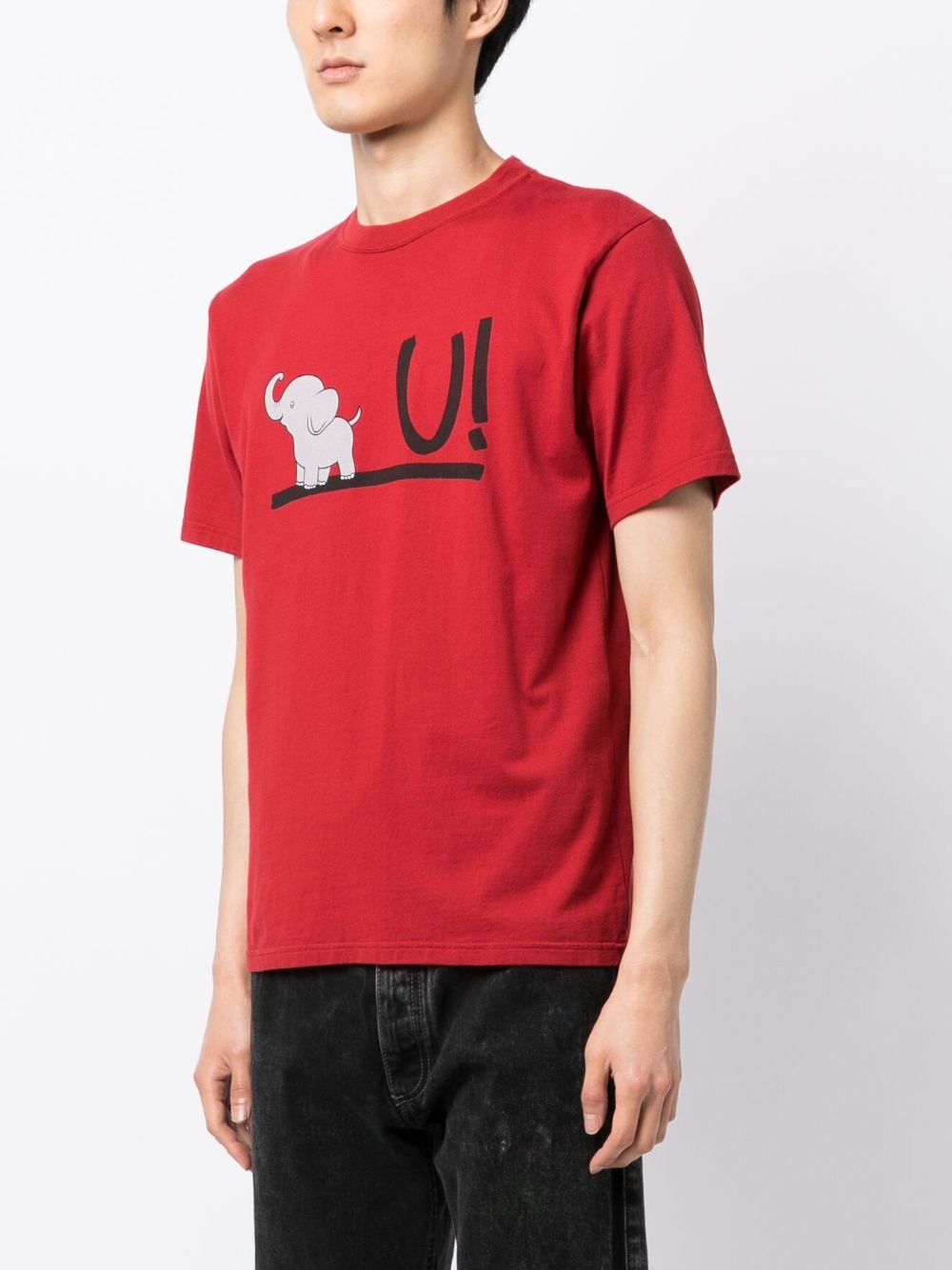 Shop Undercover Cartoon-print Cotton T-shirt In Red