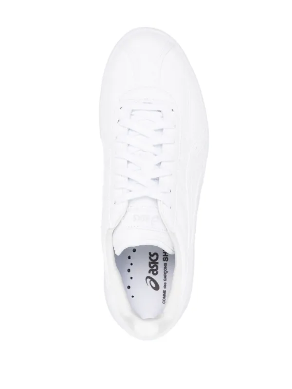スニーカー COMME DES GARCONS SHIRT White Leather Japan Sneakers COMME DES GARCONS SHIRT X ASICS INVADER WHITE – BLENDS