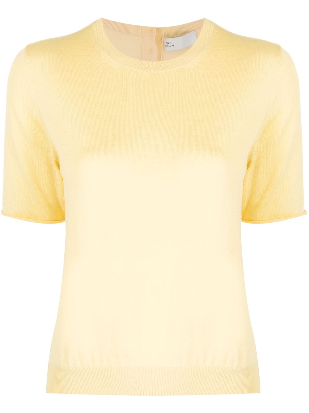 Tory Burch Short-sleeve Knitted Top In Gelb