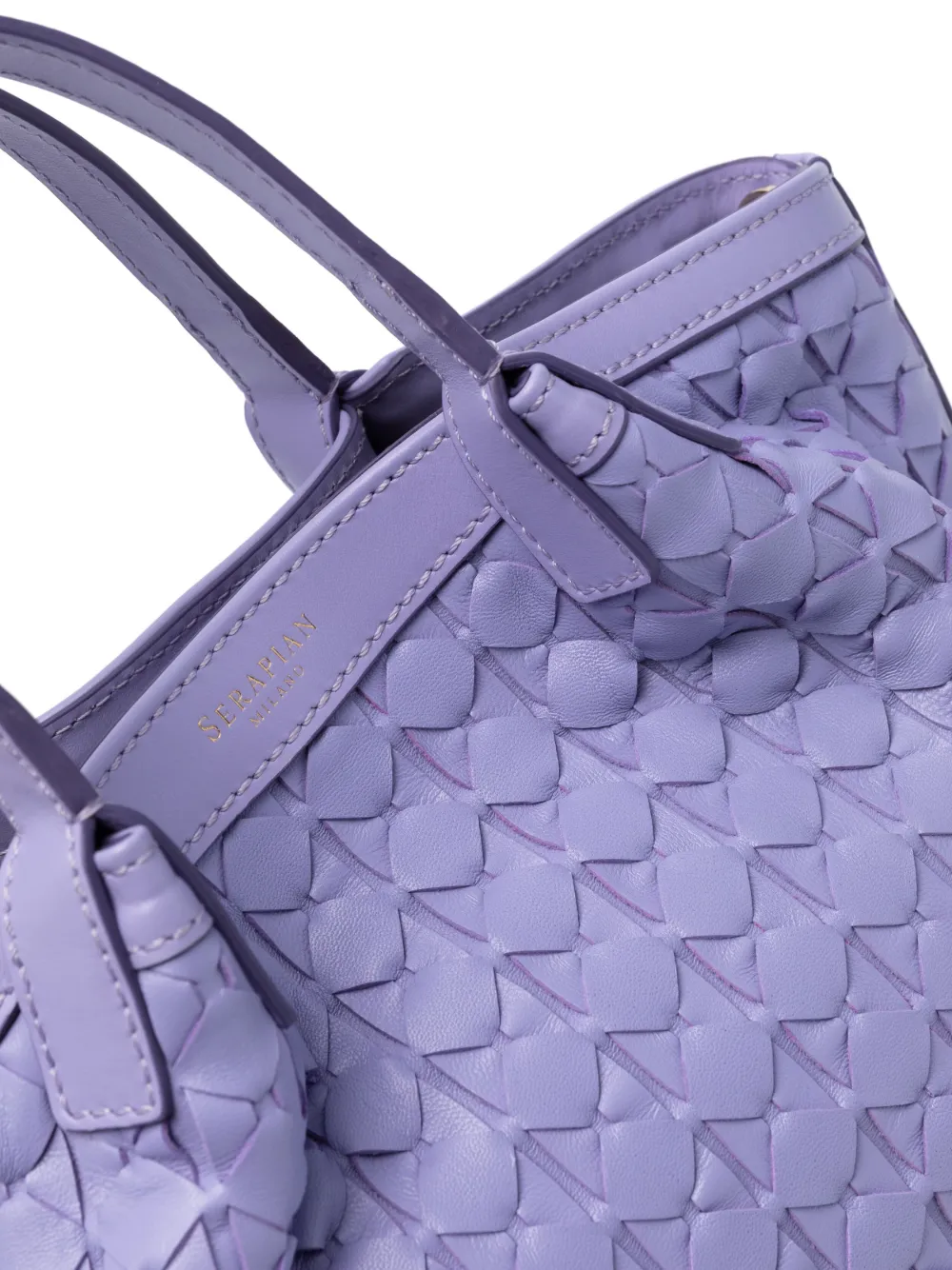 Serapian Mini Secret Mosaico Handbag In Purple