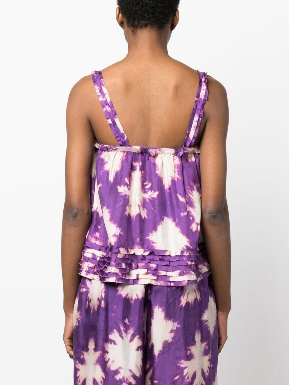 Shop Ulla Johnson Sera Prismatic-shape Silk Top In Purple