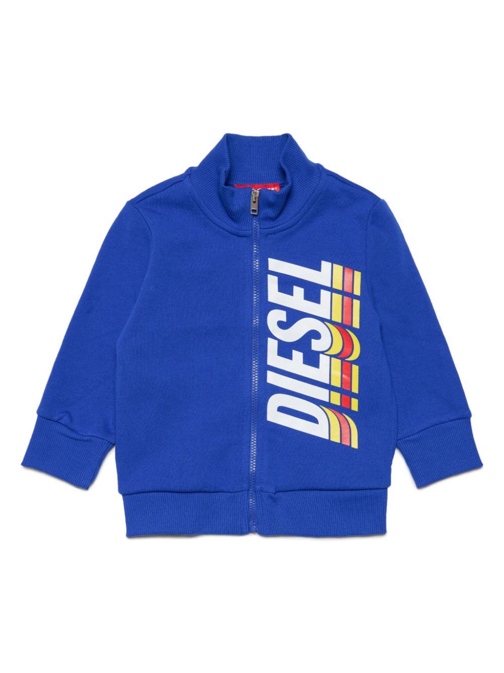 Diesel Babies' Logo-print Zipped Sweatshirt In Blue