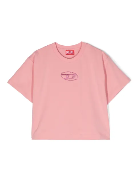 Diesel Kids 로고 자수 티셔츠