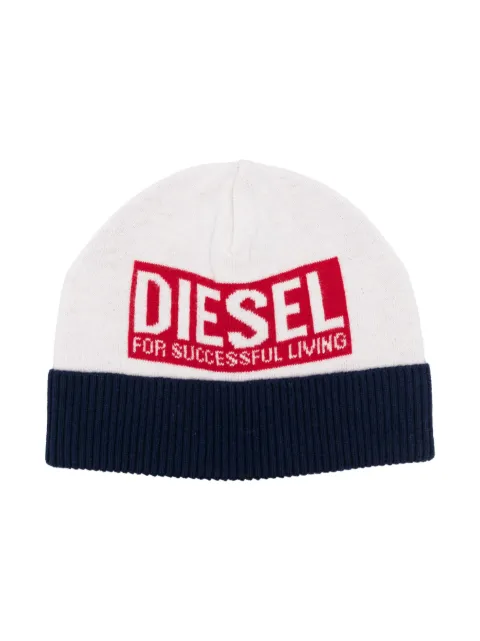 Diesel Kids 로고 프린트 파인 니트 비니