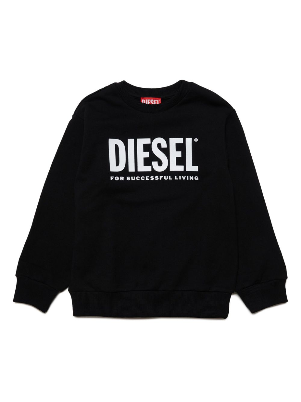 Diesel Kids' Logo-print Cotton Sweatshirt In Black
