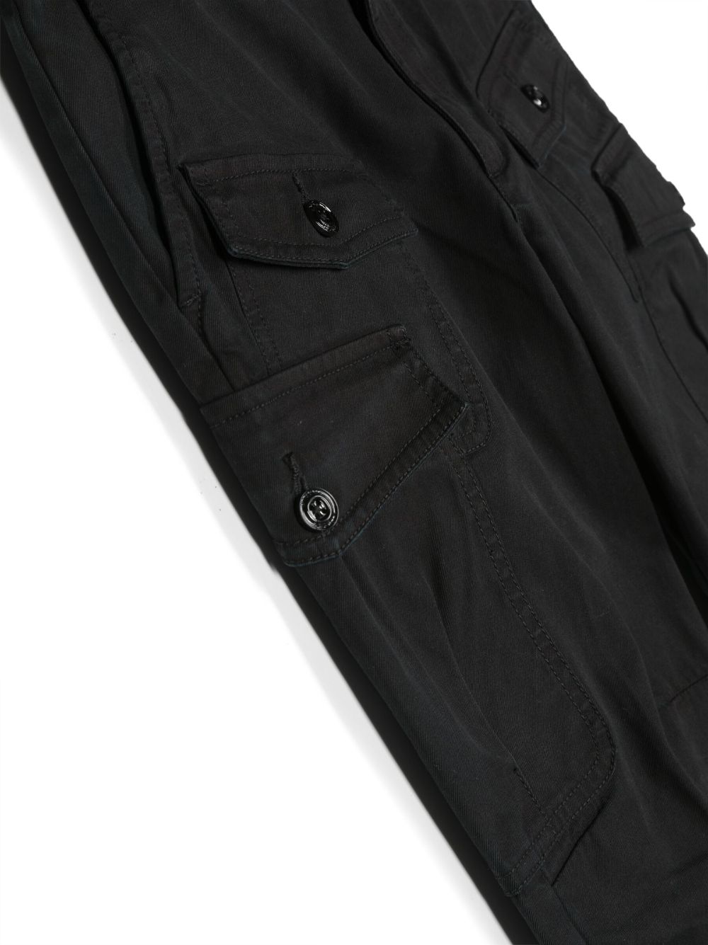 Shop Diesel Logo-embroidered Cotton Cargo Trousers In Black
