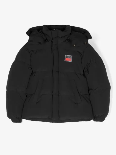 Diesel Kids Jpil quilted hooded jacket