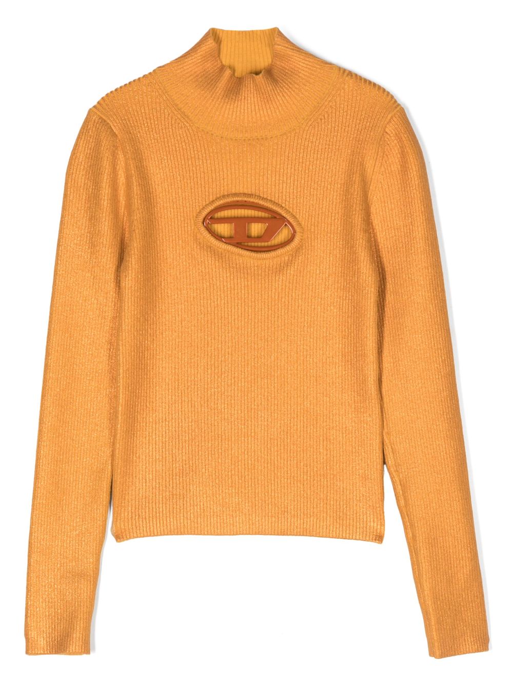 Diesel Kids logo-plaque high-neck jumper - Orange