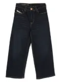 Diesel Kids embroidered-letter mid-rise jeans - Blue