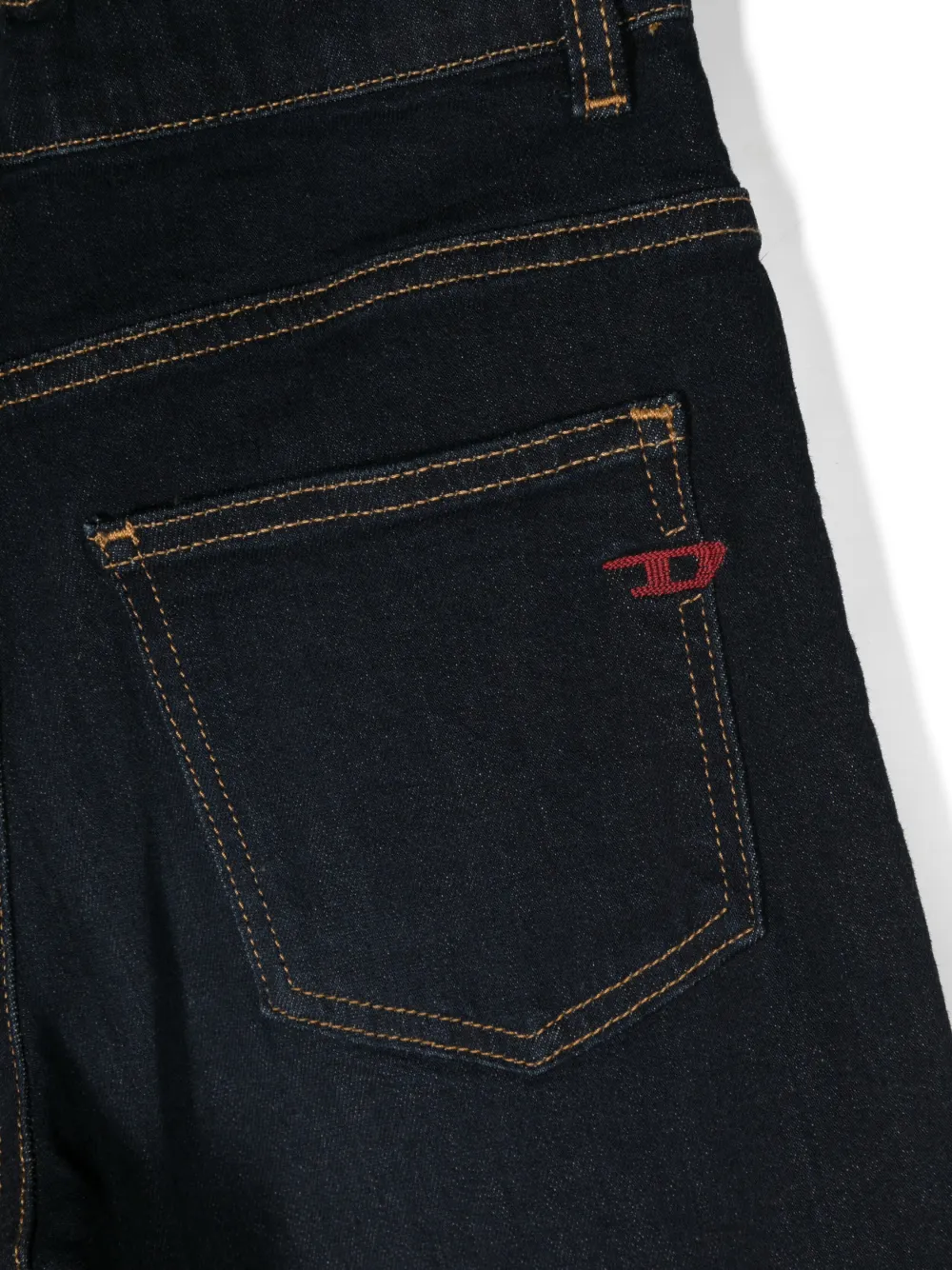 Diesel Embroidered-letter Mid-rise Jeans In Blue