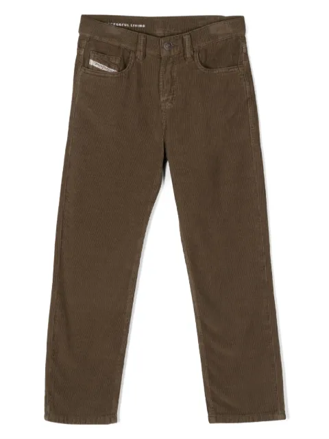 Diesel Kids logo-patch corduroy trousers