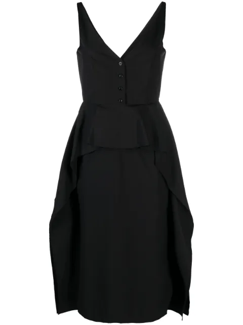 Del Core peplum-waist midi dress