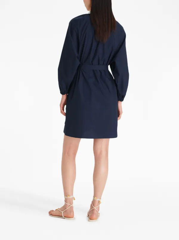 Tory Burch balloon-sleeve Cotton Tunic Dress | Blue | FARFETCH