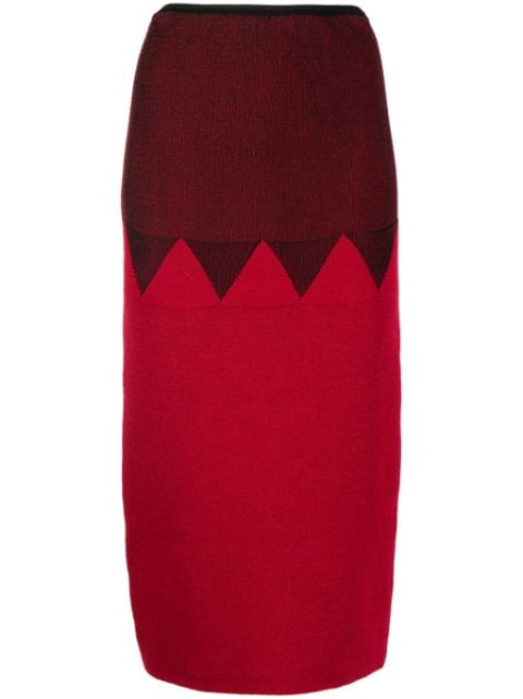 Jean Paul Gaultier Pre-Owned трикотажная юбка миди с узором зигзаг (1987 год)