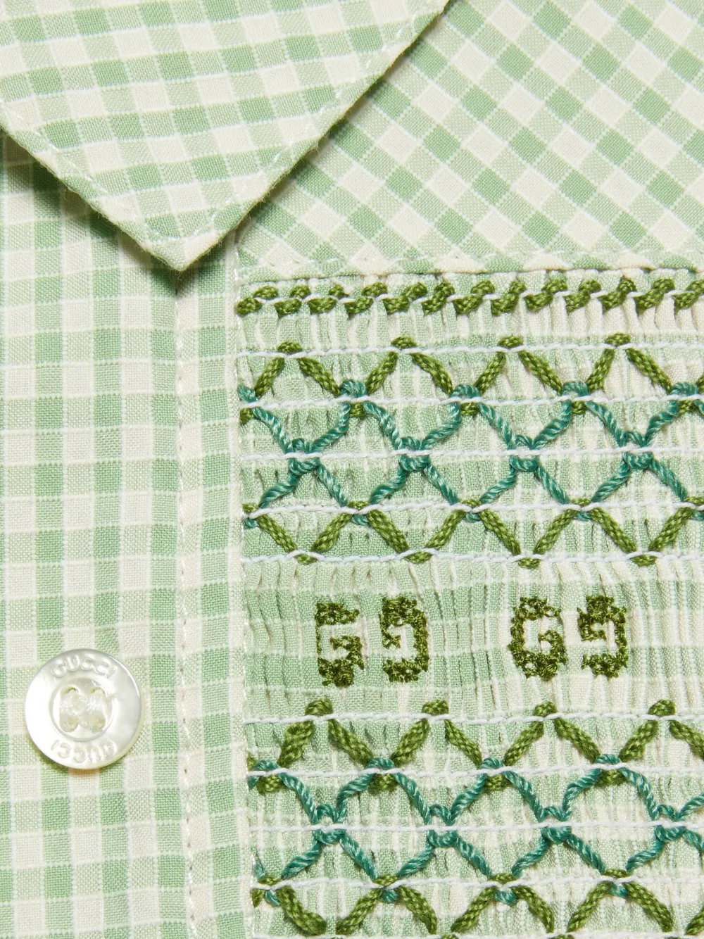 Gucci Giacca In Cotone A Quadretti In Green