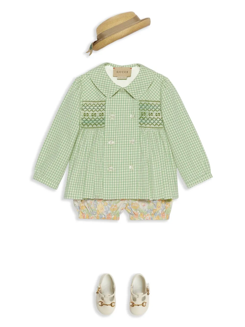 Gucci Giacca In Cotone A Quadretti In Green