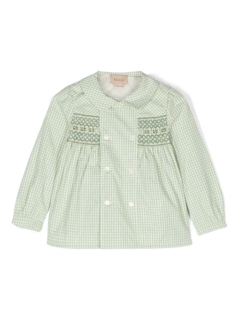 Gucci Kids logo-embroidered blouse